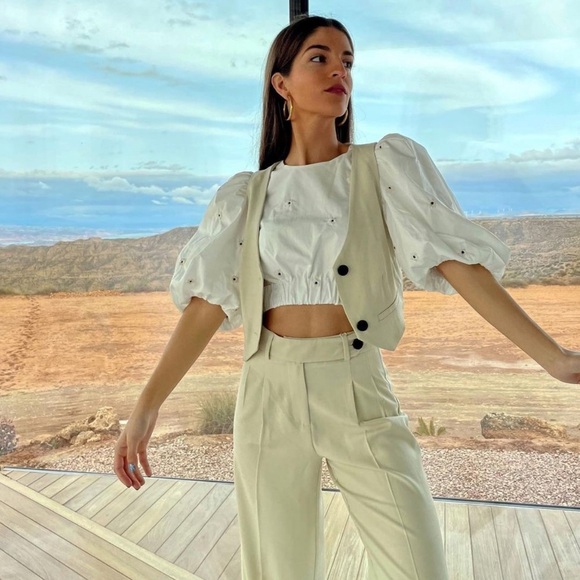 Zara Embroidered Poplin Top With Balloon Sleeves REF. 2320/019 Size XS - Picture 12 of 16